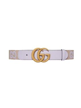 Gucci GG Marmont Jumbo GG Belt Beige Lilac Gold Women’s 95/38